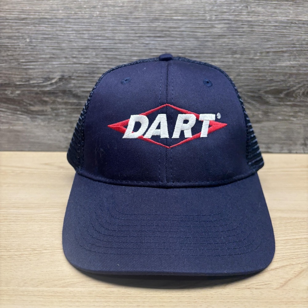 Dart Hat Cap Snap Back Navy Mesh Trucker Embroidered Logo Otto Mens One Size